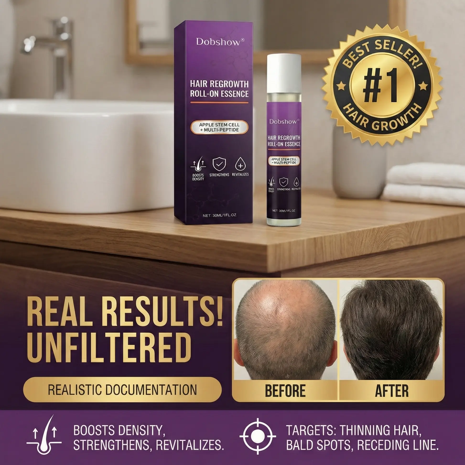 Dobshow® roll-on esencija za njegu ponovnog rasta kose - Slika 2