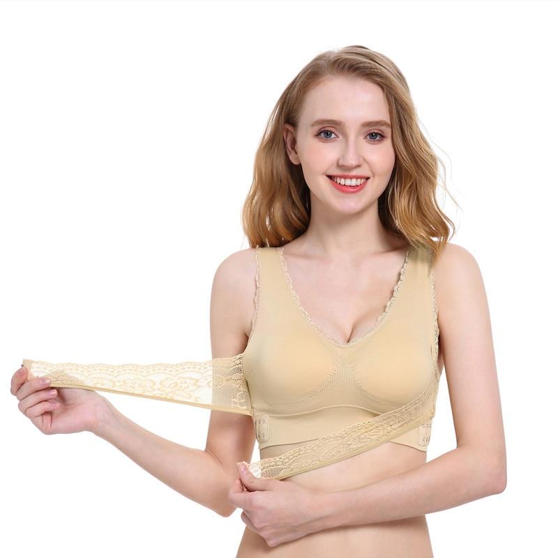 Push-up čipkasti grudnjak s podesivim prednjim naramenicama - Slika 4