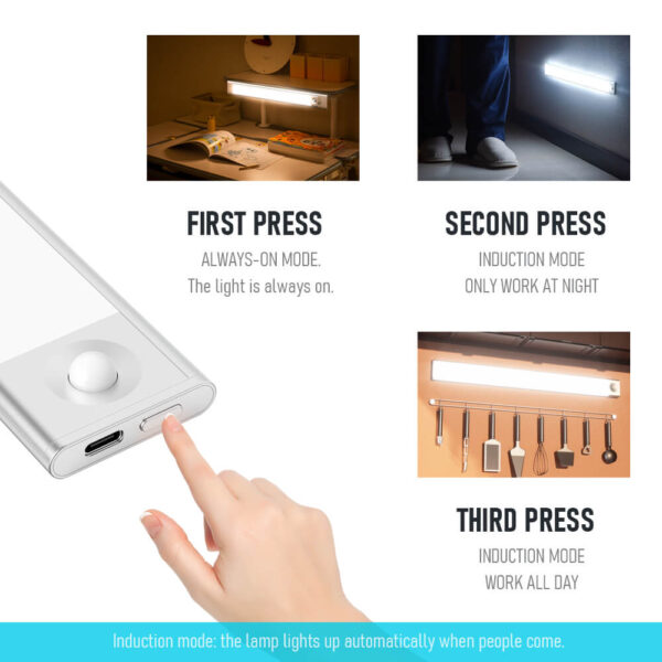 Svjetla za ormar s punjivim senzorom pokreta - Slika 4